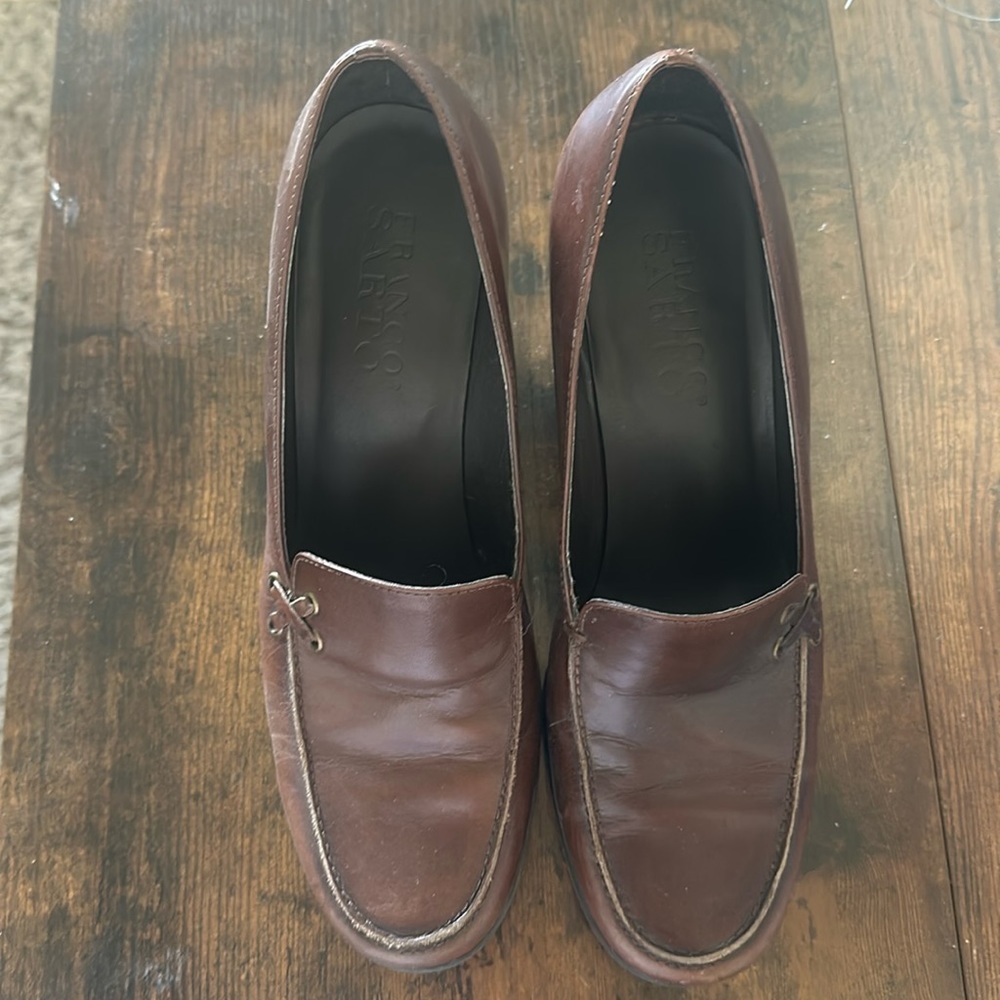 Franco Sarto Heeled Leather Loafers VGUC